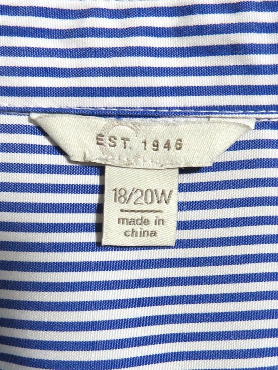 EST. 1946 Blue & White Striped Button-Front Blouse Size 18/20W - Picture 8 of 10
